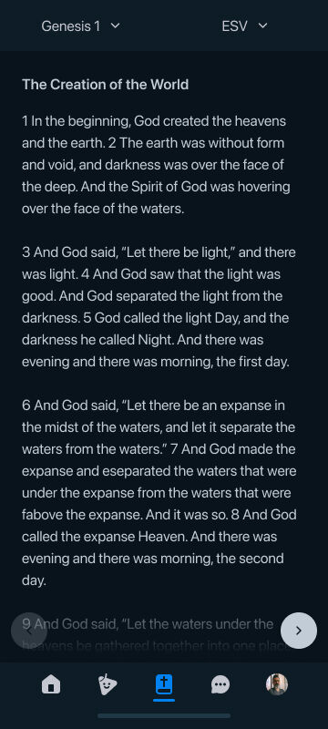 Screenshot of the Bible in the RightNow Media app.