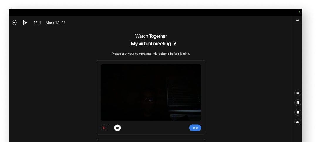 Screenshot from a virtual meeting platform join screen.